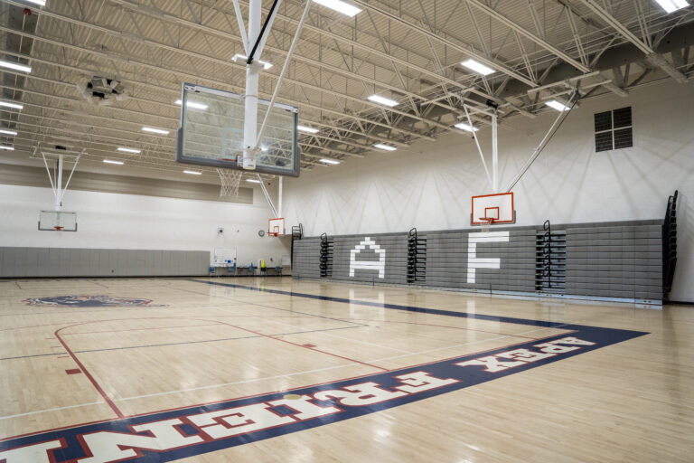 Gymnasium inside a Wake County school